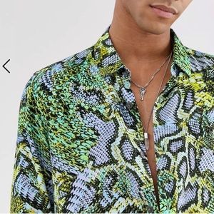 Snake Print Button Down Shirt